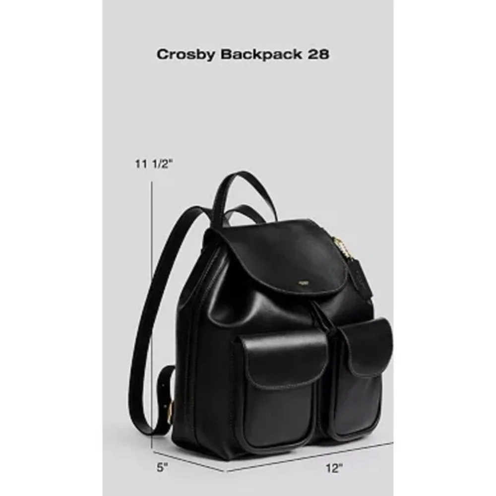 Coach Crosby Leather Backpack 28 Women's‎ Medium Black Excellent